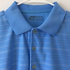Nike Golf Dri Fit Blue Stripe Polo